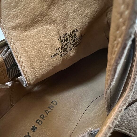Lucky Brand Boots Size 8M/38 Taupe Tan Bellisa Ankle Booties Suede Buckle - Picture 12 of 12